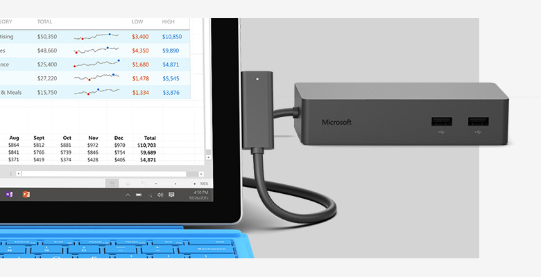 thumbnail image 2 of Microsoft Surface Pro 3 / 4 Docking Station 1661 With Power Adapter 1749 – Used 2 of 4