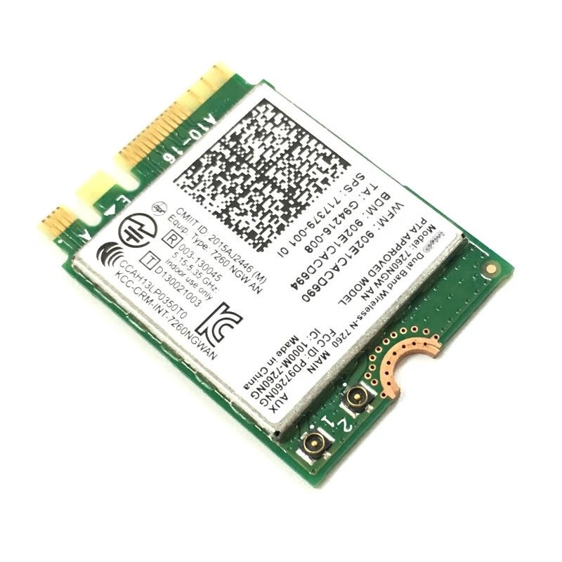 Intel 7260NGW AN wireless card Bluetooth 4.0 ngff